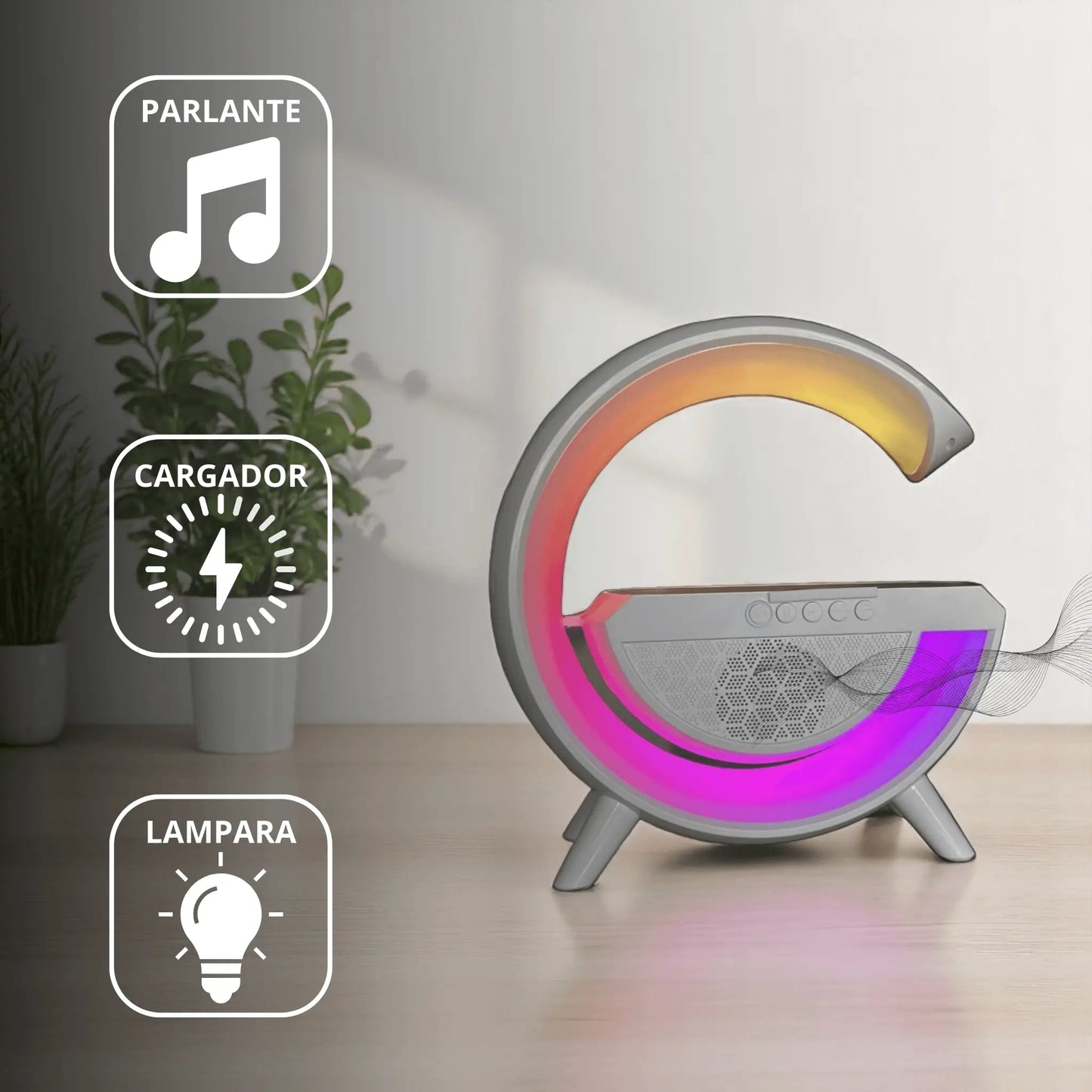 Lampara G-Nova - Parlante, Cargador inalámbrico, Conexión Bluetooth - 4 en 1 (¡EN OFERTA!)